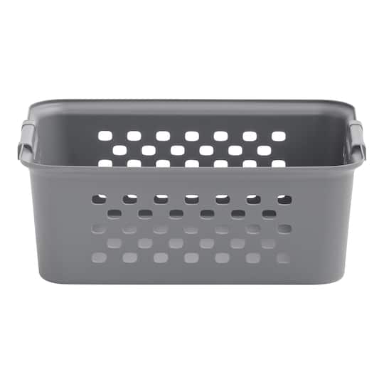 Iris&#xAE; Gray Medium Organizer Storage Basket, 4 Pack